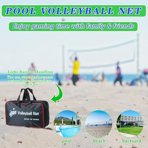 Pool Volleyball Net Replacement 15/20 Ft Extended Length 15Ft-26Ft 15×3 FT
