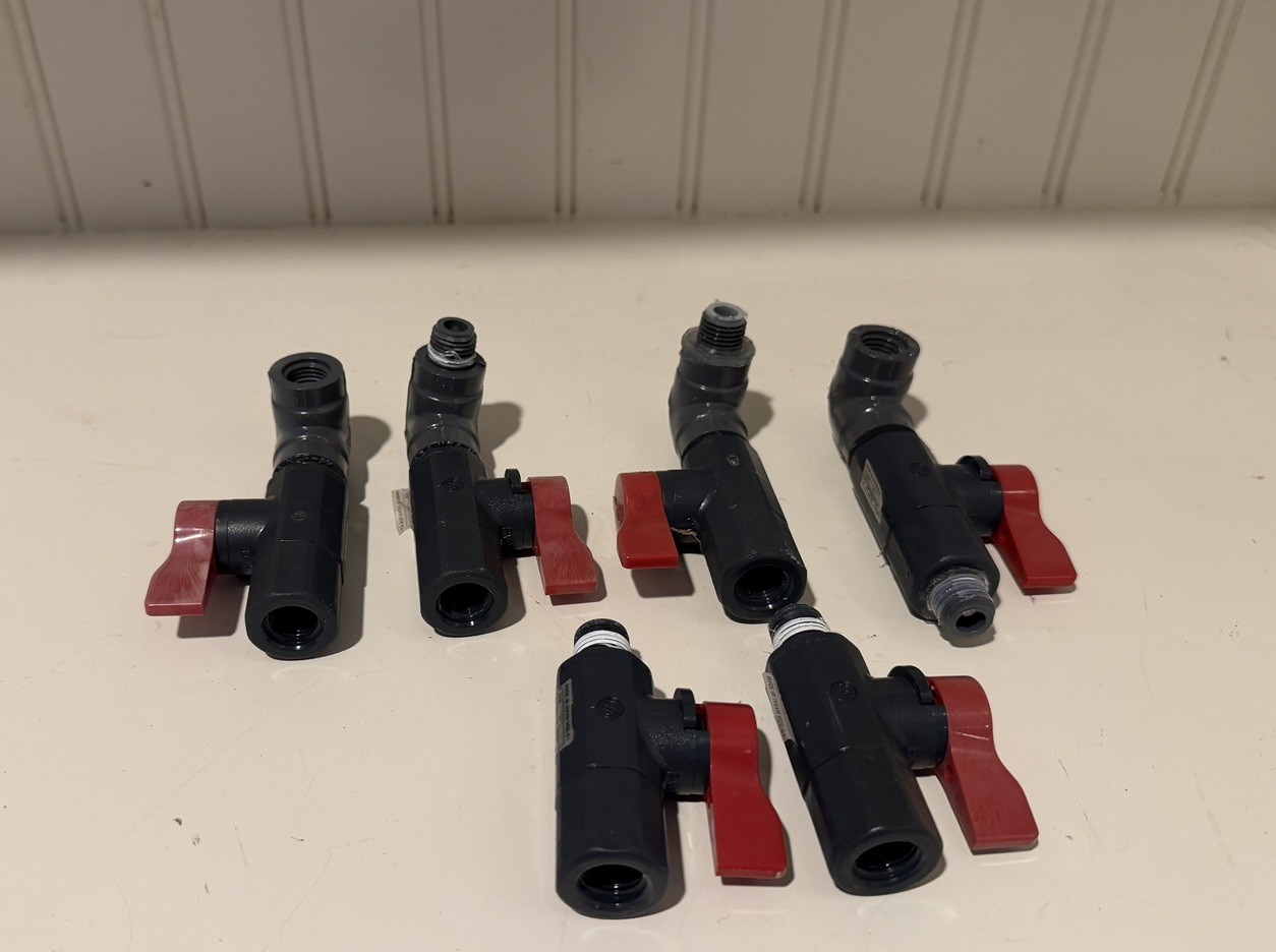 Hayward CAX-20254 1/4-Inch Ball Asahi Valve Replacement Lot Of 6