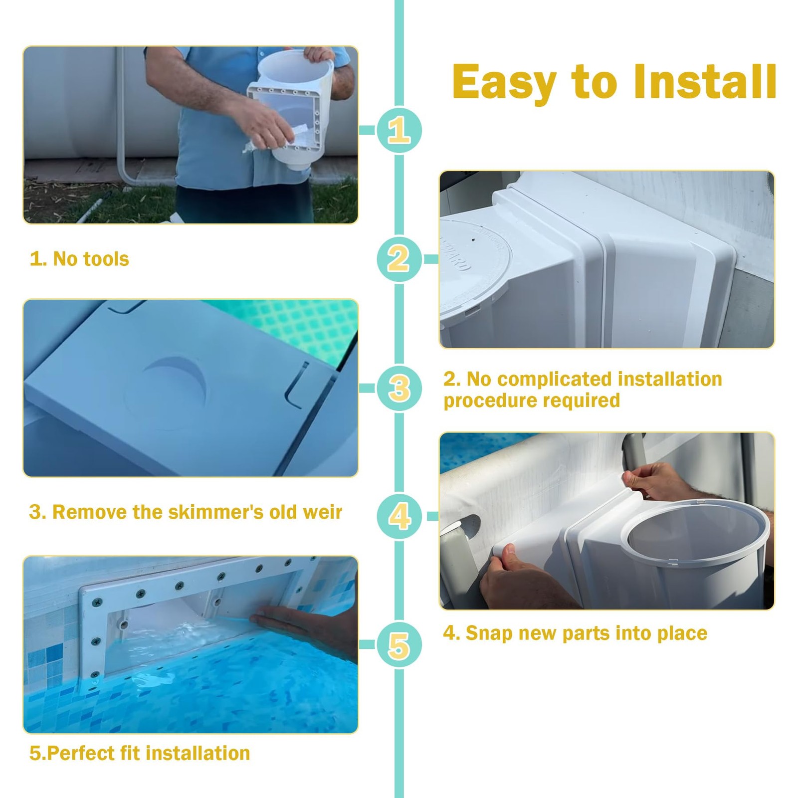 Pool Skimmer Weir Door Flap Replacement for Hayward Standard & Wide Mouth Pools