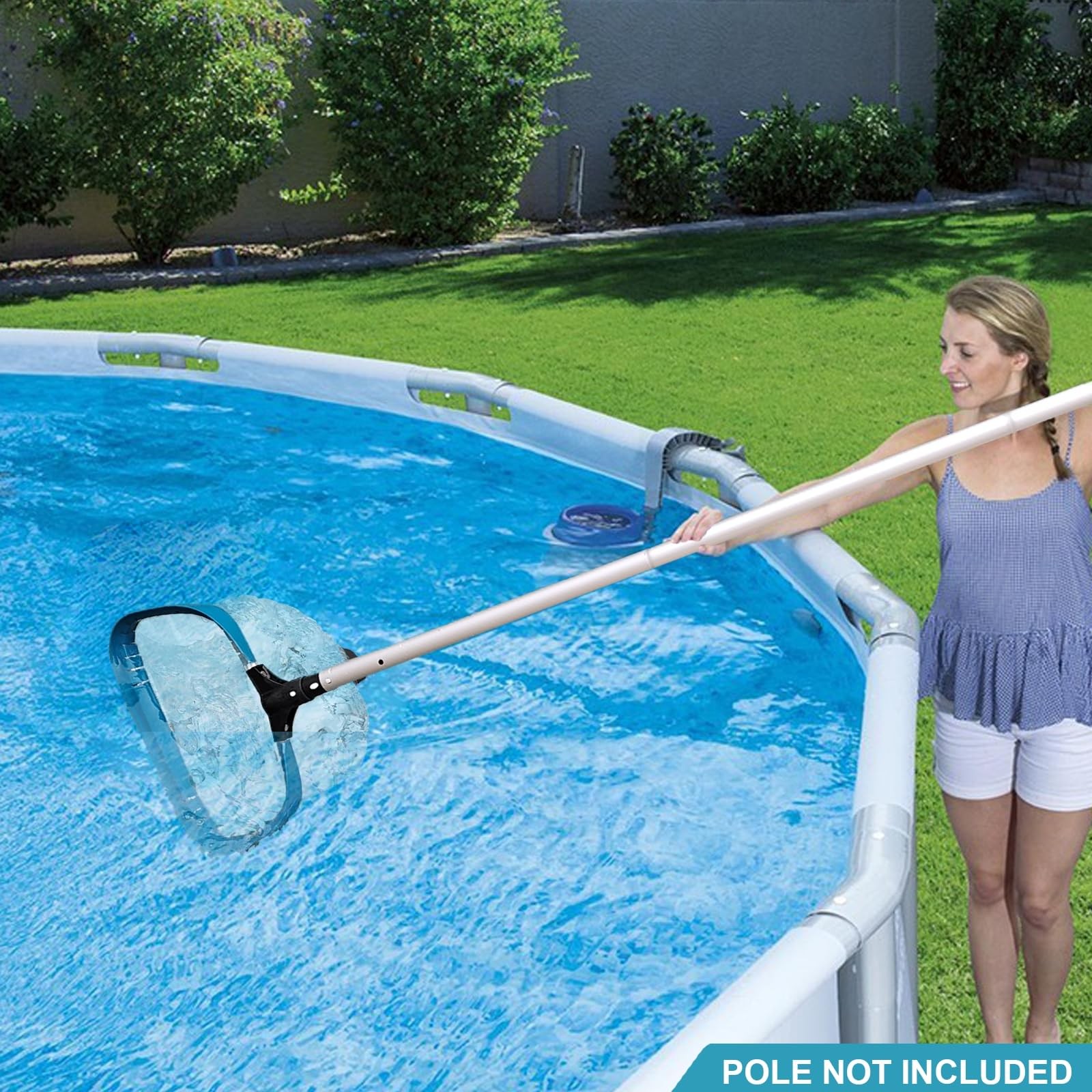 Pool Skimmer Net 14&Prime; L X 6.7&Prime; W X 12&Prime; Depth – Ultra Fine Mesh for Leaves