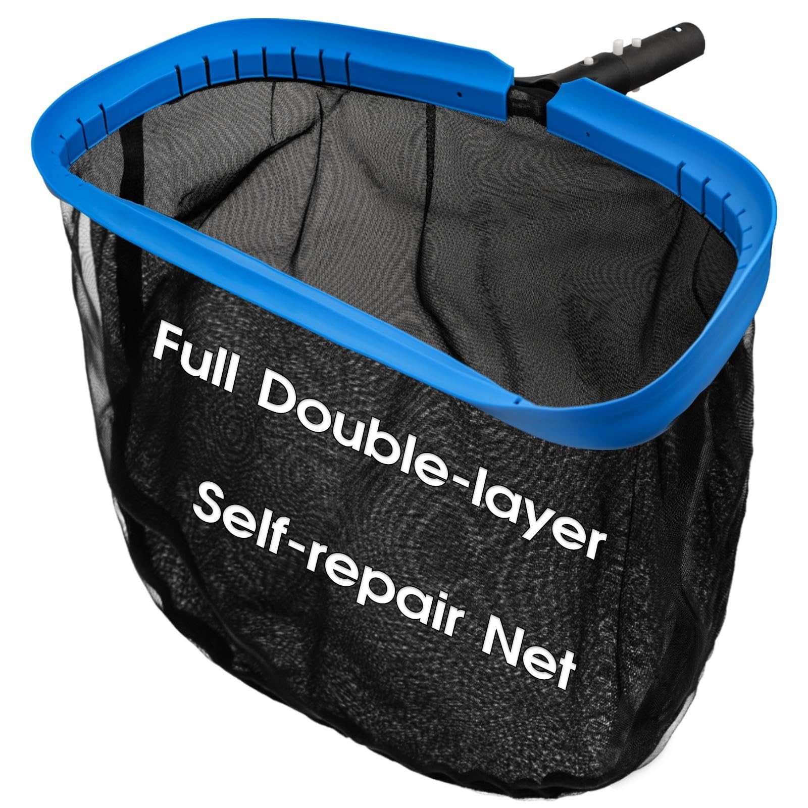 Upgraded Full Double Layer Heavy Duty Pool Net Rake Self Repair 17.5&Prime; No Poles