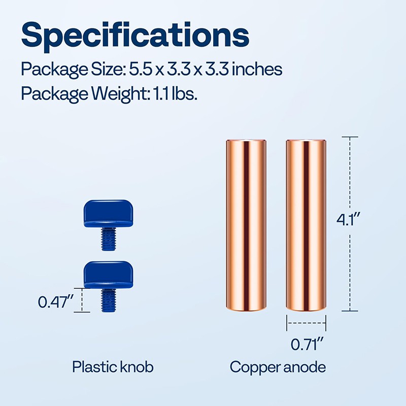 Solar Copper Anode 2 Pack Replacement Kit Fit Most Solar Pool Ionizer Models