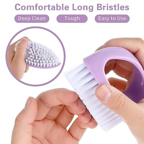 Cobee 2 Pack Hand Nail Brushes – Durable Green, Purple – for Fingernails
