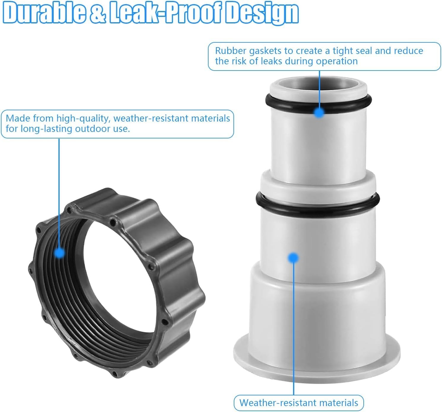 2 Packs Pool Hose Adapter Connector Converts 1.5 inches, Adapter-A-2pack