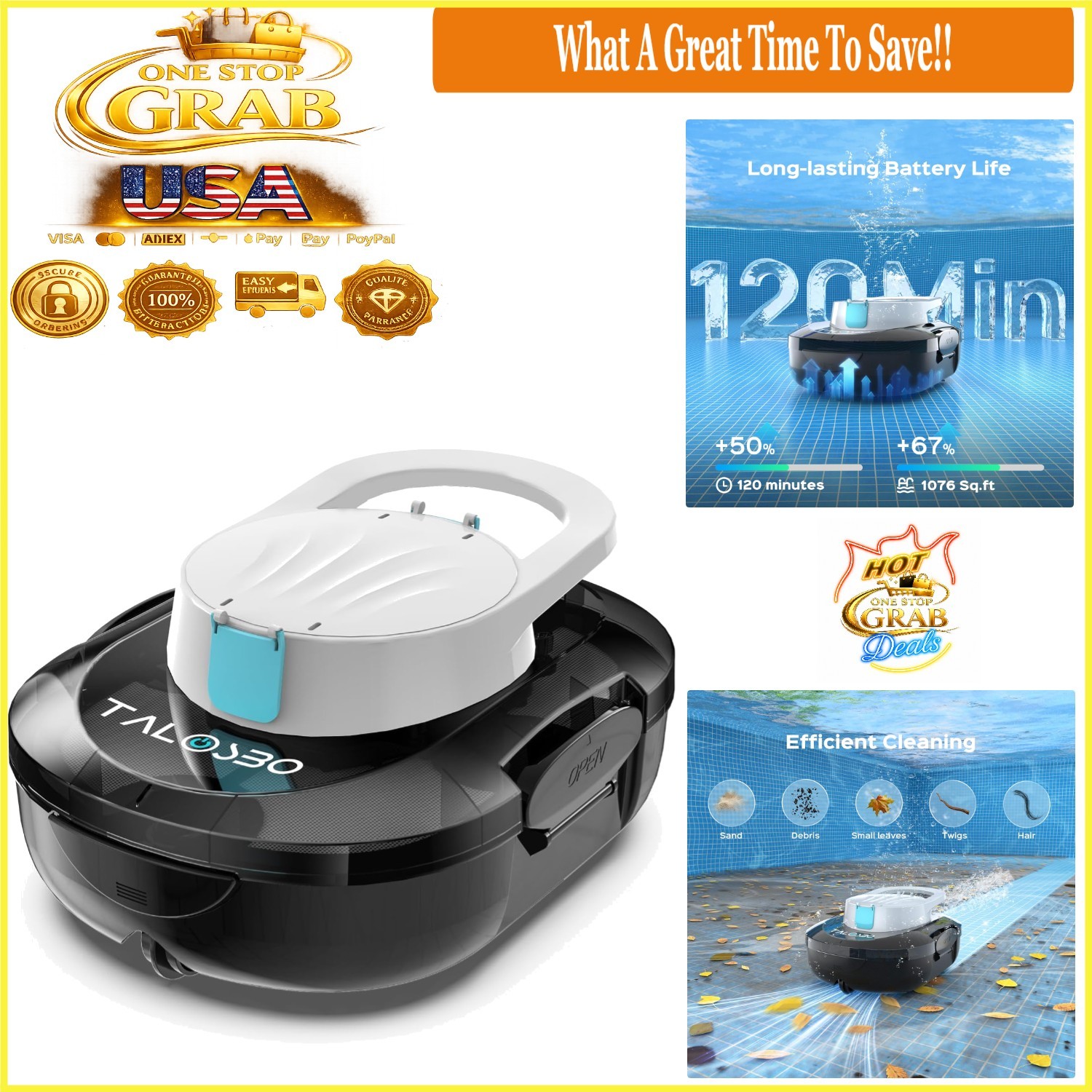 2026 Upgrade S1 PRO Robotic Pool Cleaner Dual Motor 120 Min Runtime