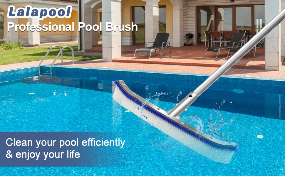 Swimming Pool Brush for Cleaning Pool Walls, Tiles & Floors, Heavy Duty Aluminum