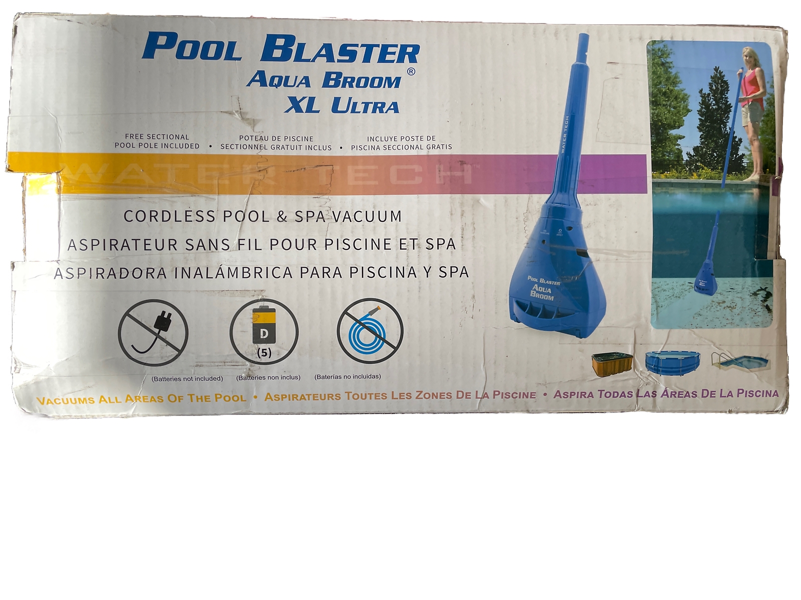 POOL BLASTER Water Tech Aqua Broom XL Ultra Battery-Powered, Cordless Vacuum