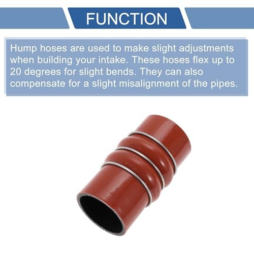 Silicone Hose Charge Air Intercooler Hump Heavy Duty Tube ID 63mm / 2.5&Prime; Red