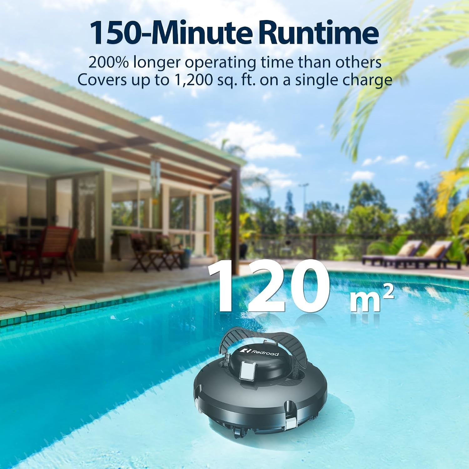 Automatic Pool Vacuum with Powerful Suction – Ideal for Pools Up to 1200 Sq.Ft