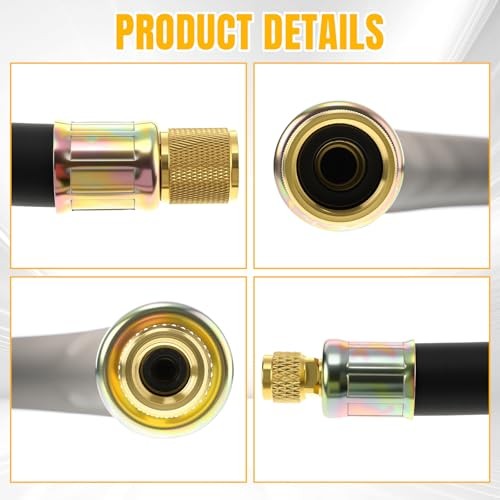 HVAC Refrigerant Charging Vacuum Hose, 6 ft, 800 Psi 1/2&Prime; to 1/4&Prime; Fittings