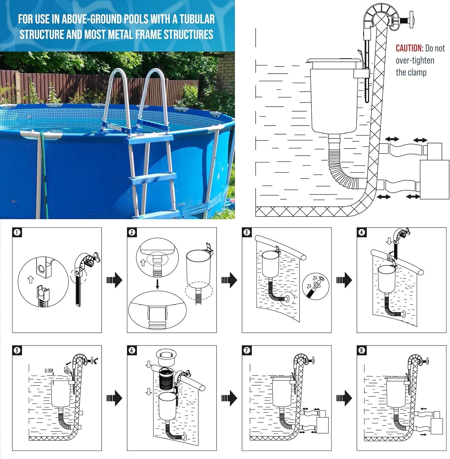 Automatic Above Ground Pool Skimmer – Lightweight, Efficient, and Portable