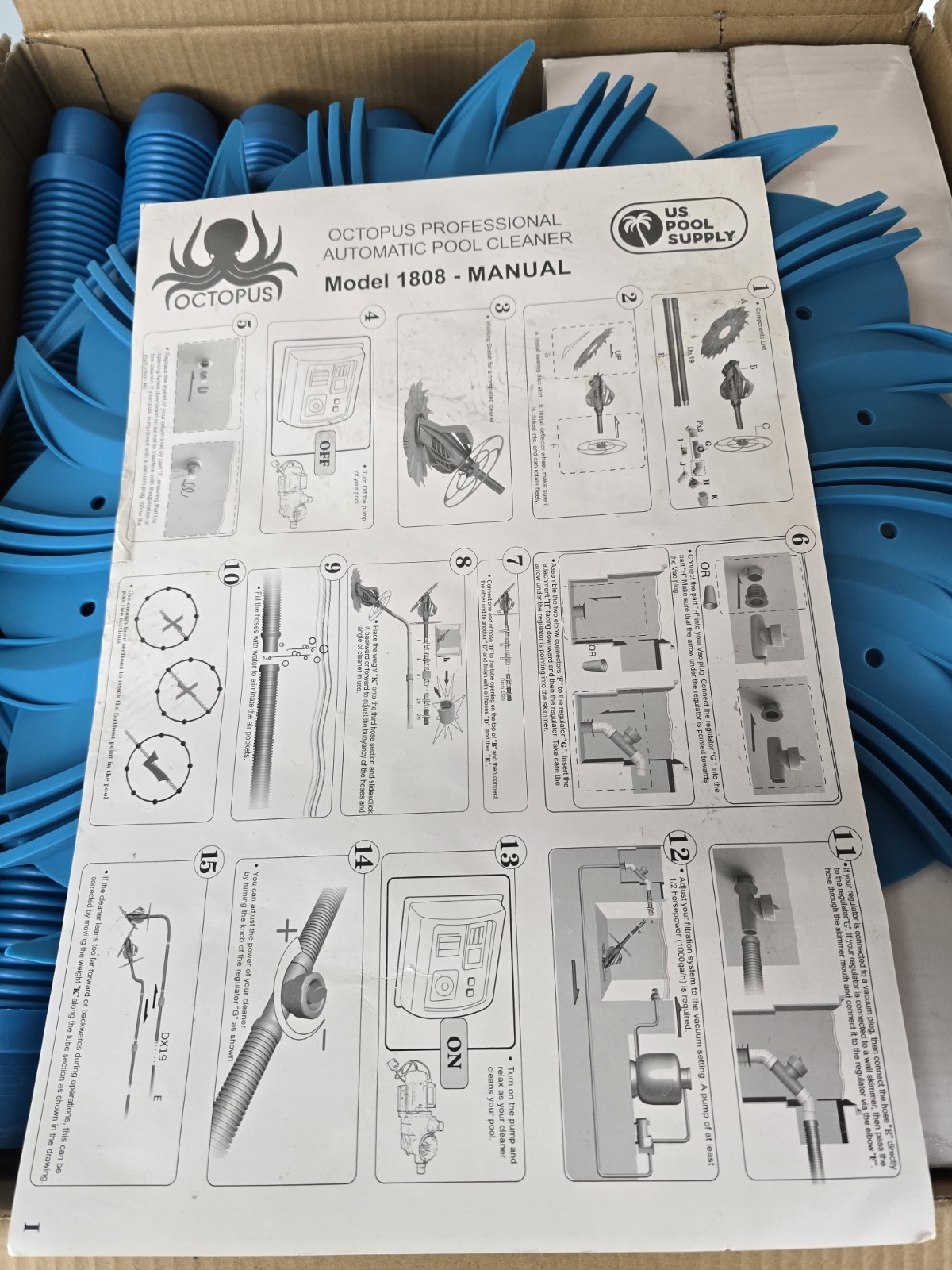 Octopus Automatic Pool Vacuum Cleaner, Hose Set, Powerful Suction Removes Debris