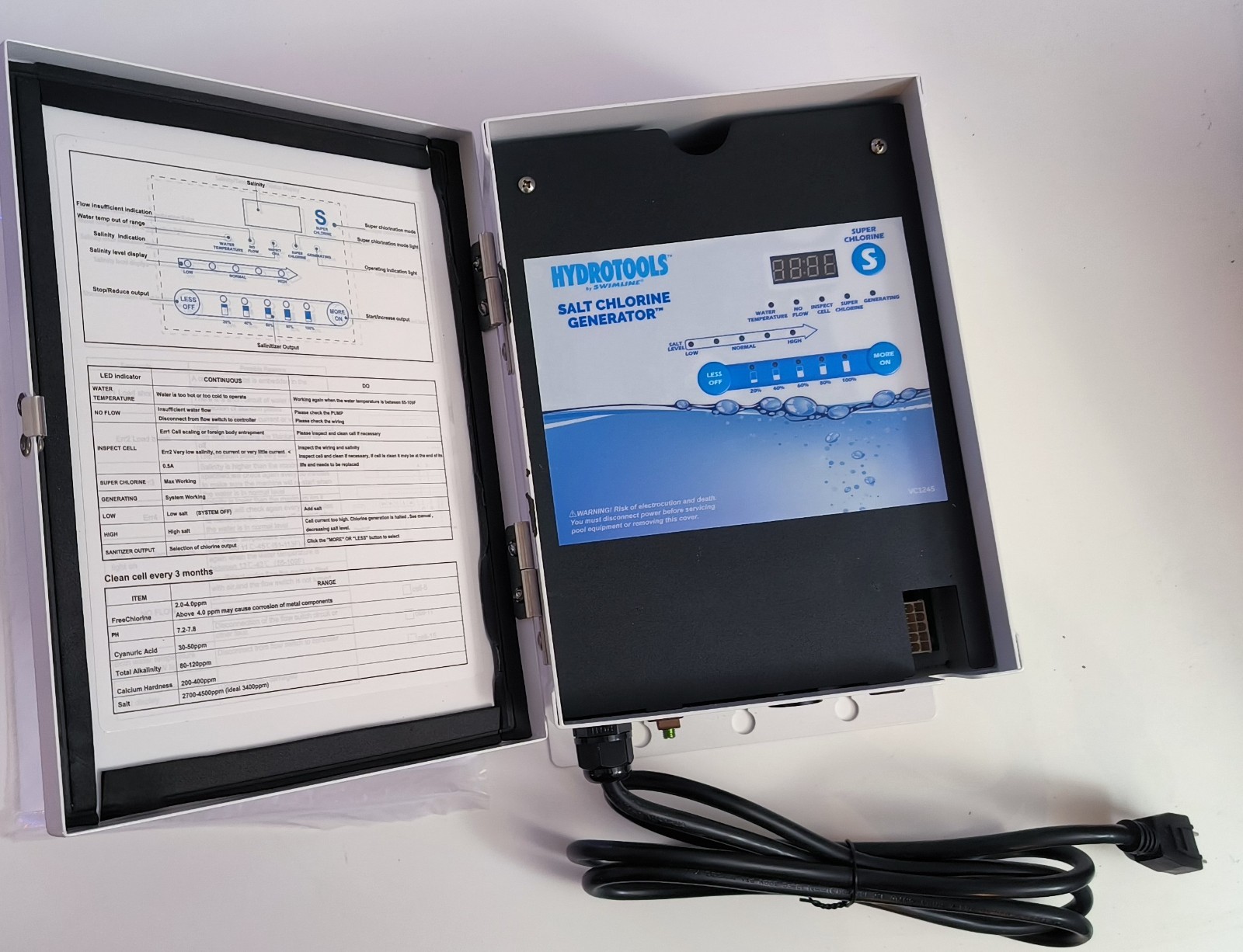 Swimline 87625 Salt Water Chlorine Generator System, 25K Gallon Swimming Pools