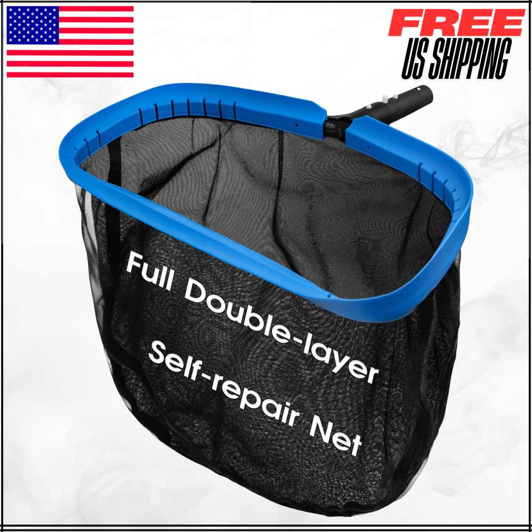 Upgraded Full Double Layer Heavy Duty Pool Net Rake Self Repair 17.5&Prime; No Poles