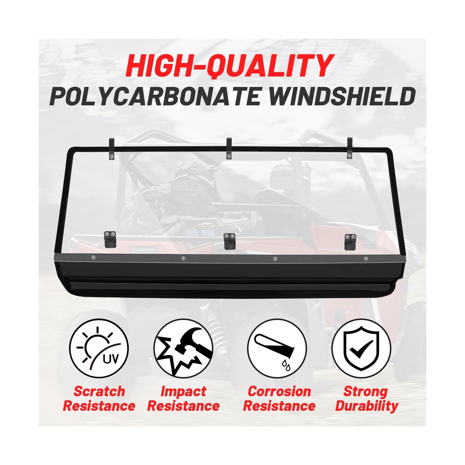 StarknightMT General 1000 Rear Windshield Back Window Compatible with Polaris…
