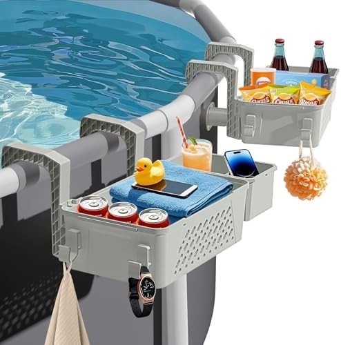 Poolside Storage Basket 2 Pack – above Ground Pool Accessories, Swimming Pool St