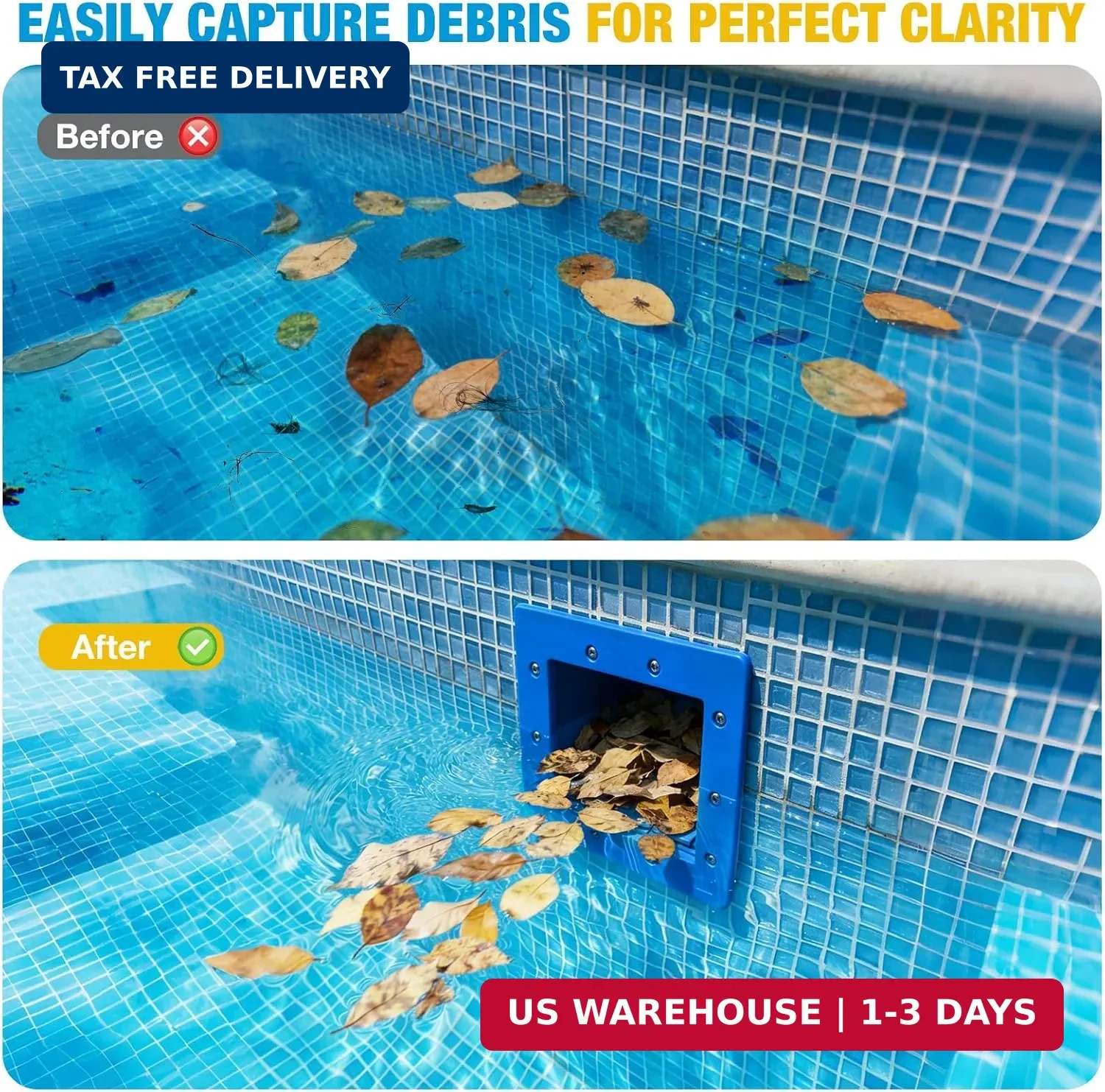 Above Ground Pool Skimmer, Heavy Duty Through-Wall Mount Pool Skimmer Kit with A