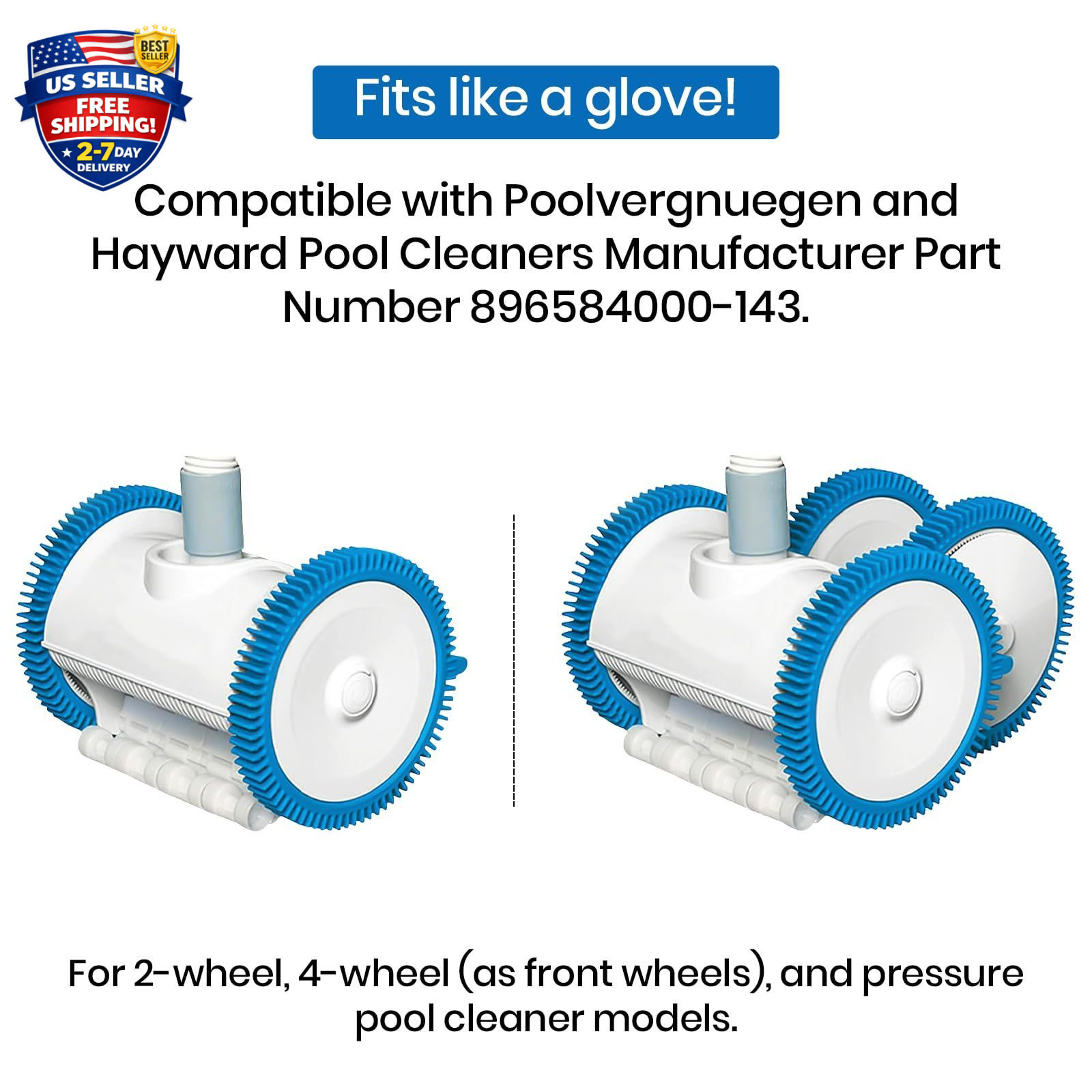 Replacement Tires with Super Hump compatible for Pool Cleaner 2 Pcs