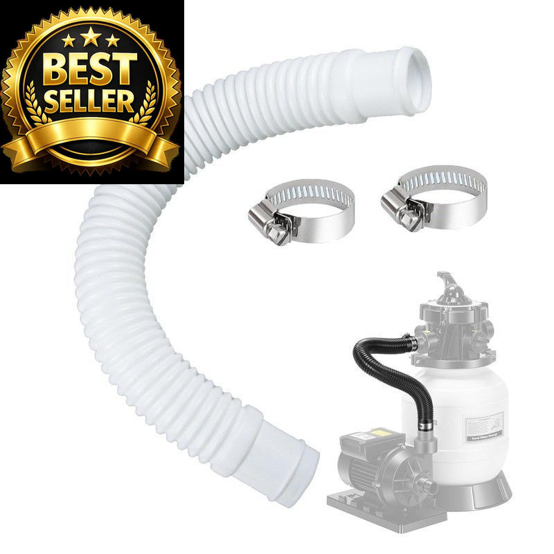 Pool Sand Filter Pump Hose – 1.25&Prime; 16 inches x 1.25 inches, White -1 Pack