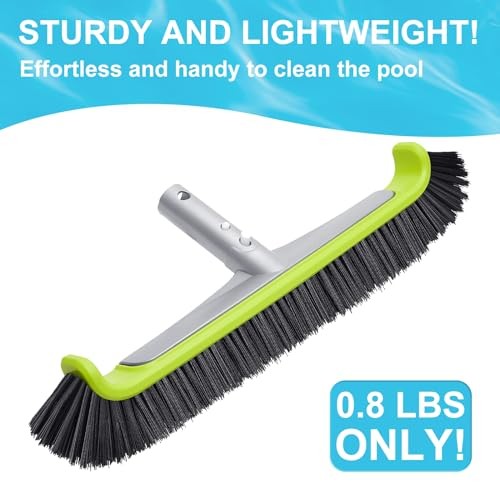 17.5&Prime; Pool Brush Head for Cleaning Walls,Heavy Duty Curved Edge for Walls