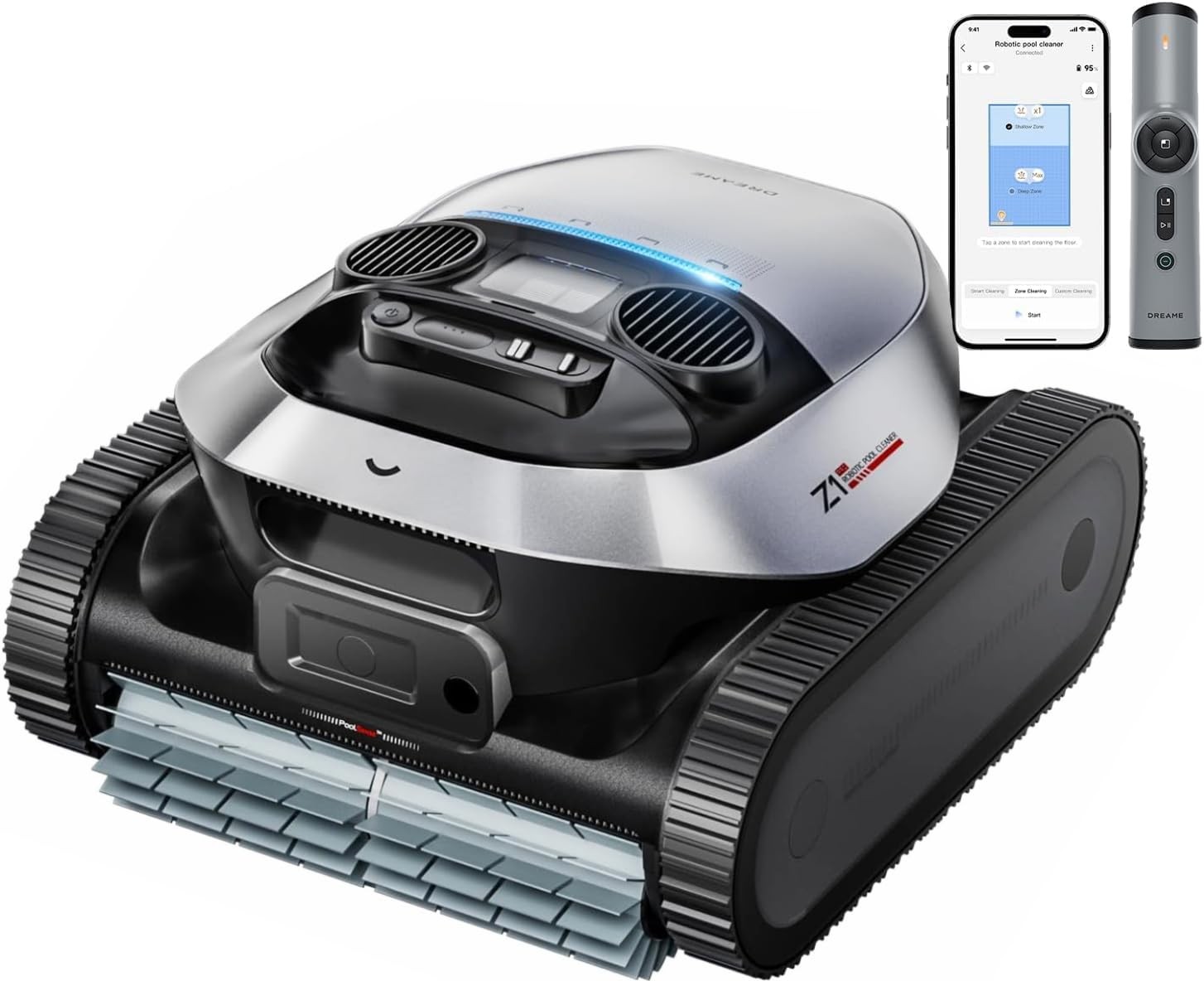 DREAME Z1 PRO Robotic Pool Cleaner, 8000 GPH Strong Suction, 180-300 Gray