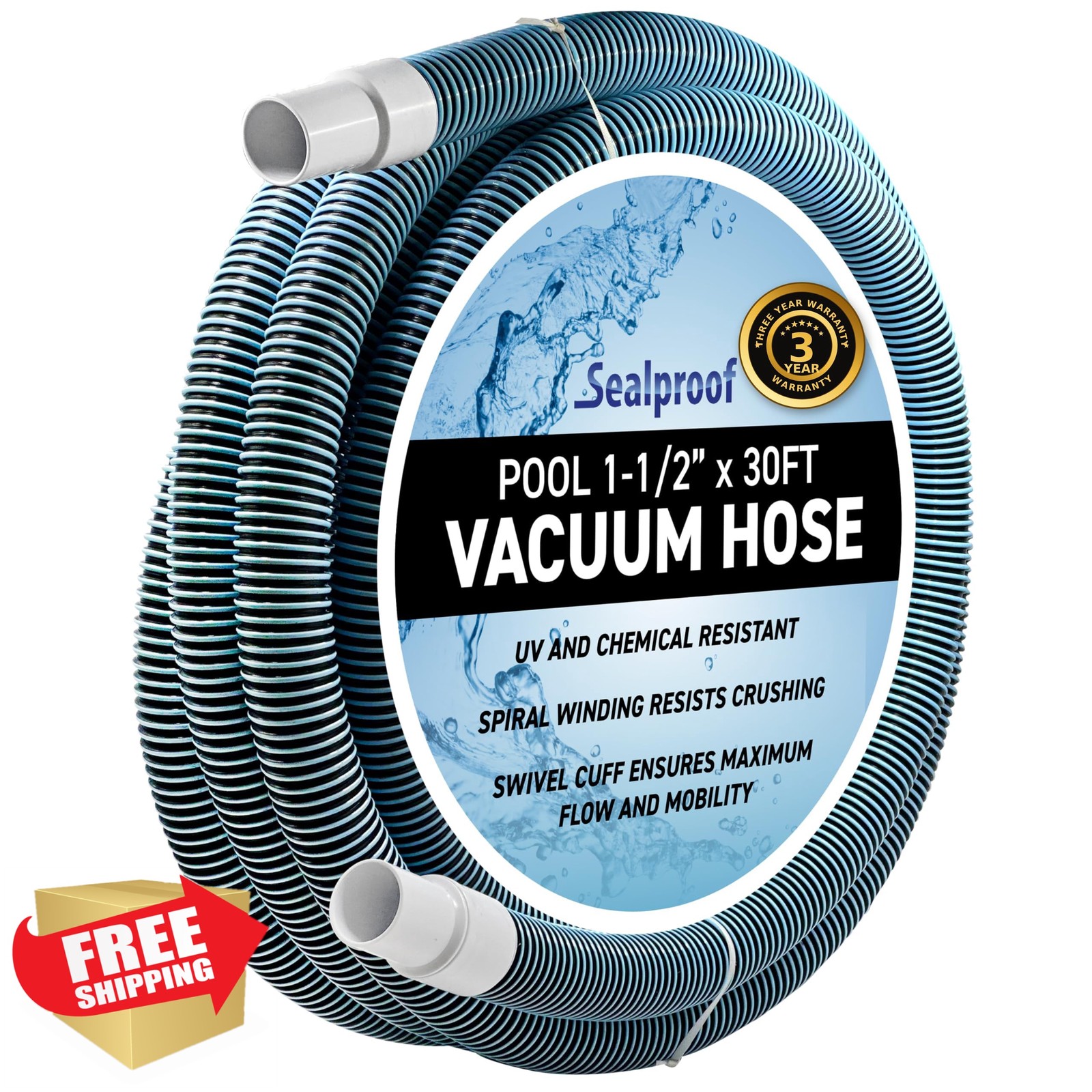 Sealproof Pool Vacuum Hose 30-Ft
