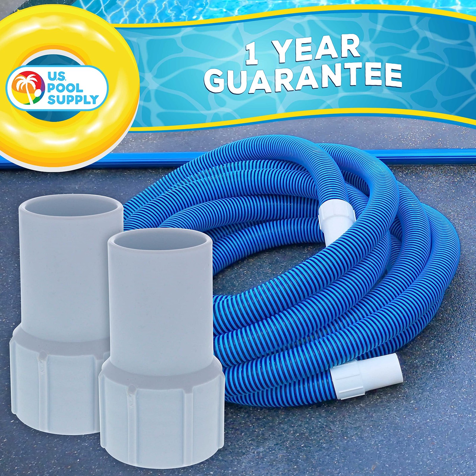 U.S. Pool Supply 1-1/2&Prime; Hose Cuff, 2 Pack – Swimming 1-1/2 Inch
