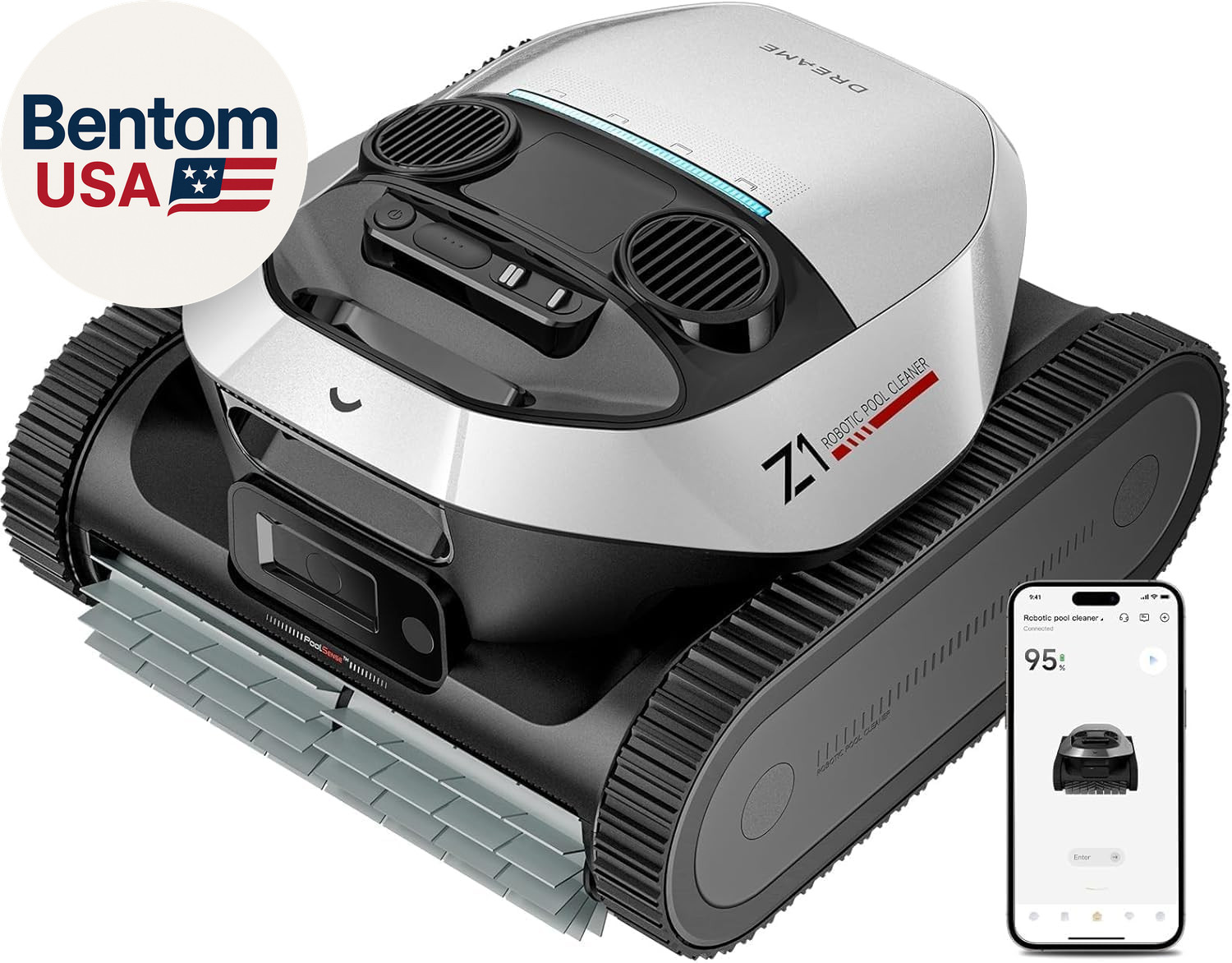 Z1 Cordless Robotic Pool Cleaner, 8000 GPH Suction, Floor & Wall & Waterline Cle