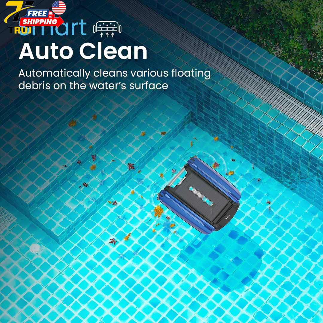 SE Solar Powered Automatic Robotic Pool Surface Skimmer Cleaner with 24/7 Contin