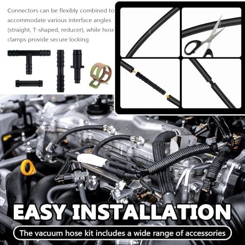 5Ft Vacuum Hose Automotive Set – 6 Sizes 3/8&Prime;, 5/16&Prime;,1/4&Prime;,3/16&Prime;,5/32&Prime;,1/8&Prime; 94PCS