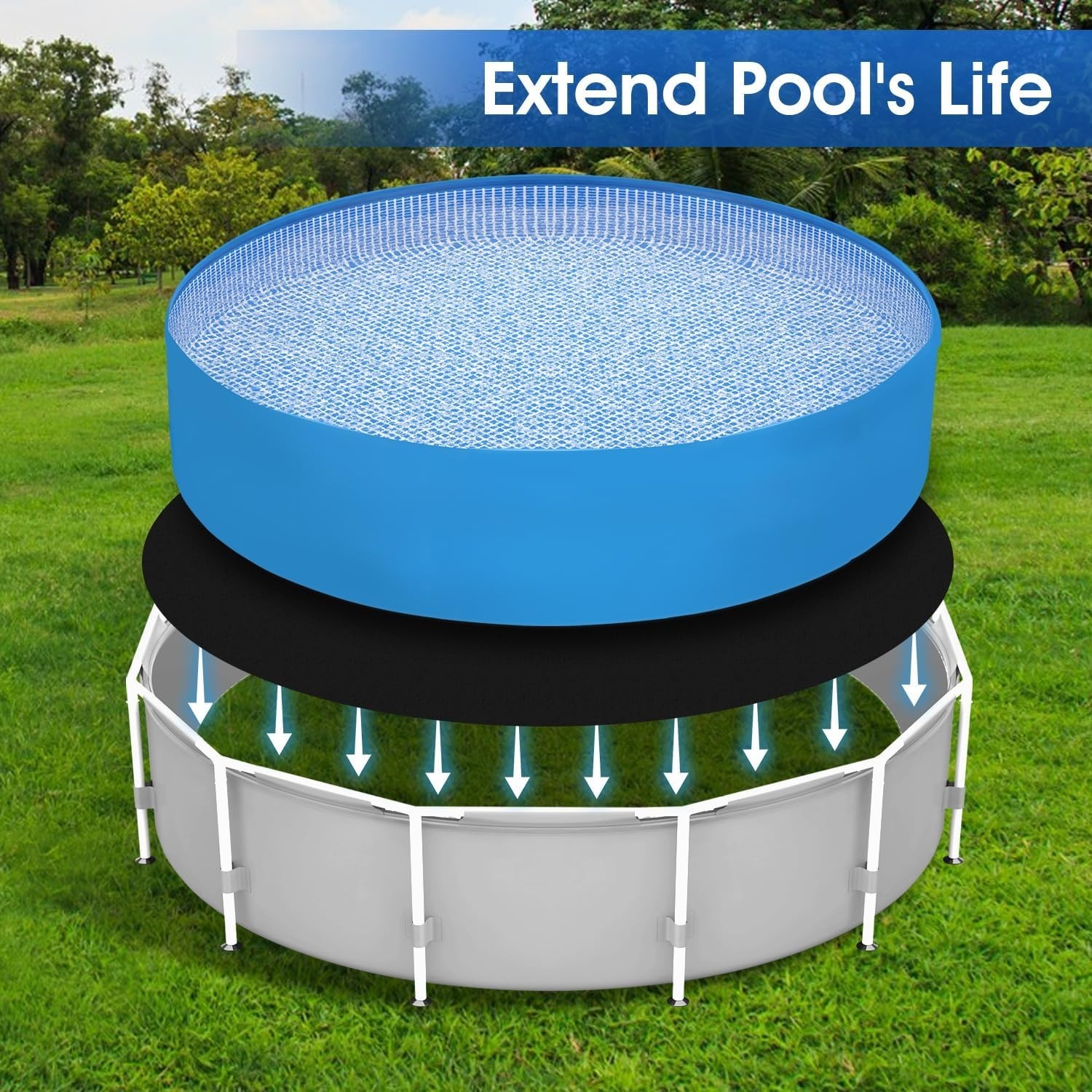 Geotextile Fabric Pool Pad 24ft Durable Under Liner Solution for Grass Free Area