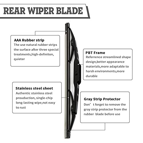 Rear Wiper Arm & Blade Kit,Exact-Fit Replacement for Jeep wrangler 1997