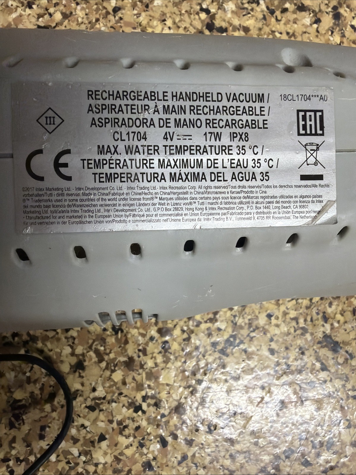 Intex Rechargeable Handheld Above Ground Pool Vacuum – NO POLE (F1)