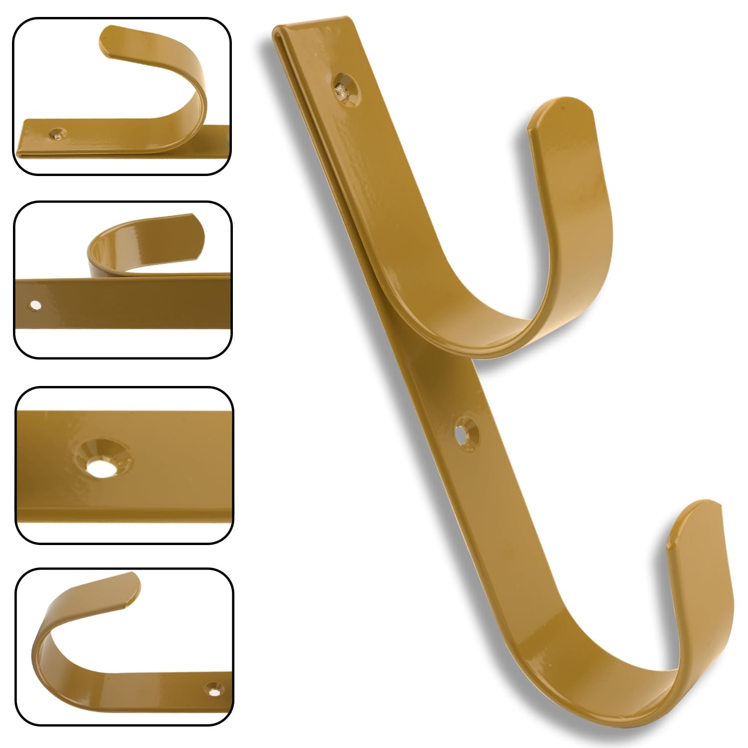 2 PCS Set Wide Pool Pole Hangers Heavy Duty Brown Aluminium Holder Hooks with…