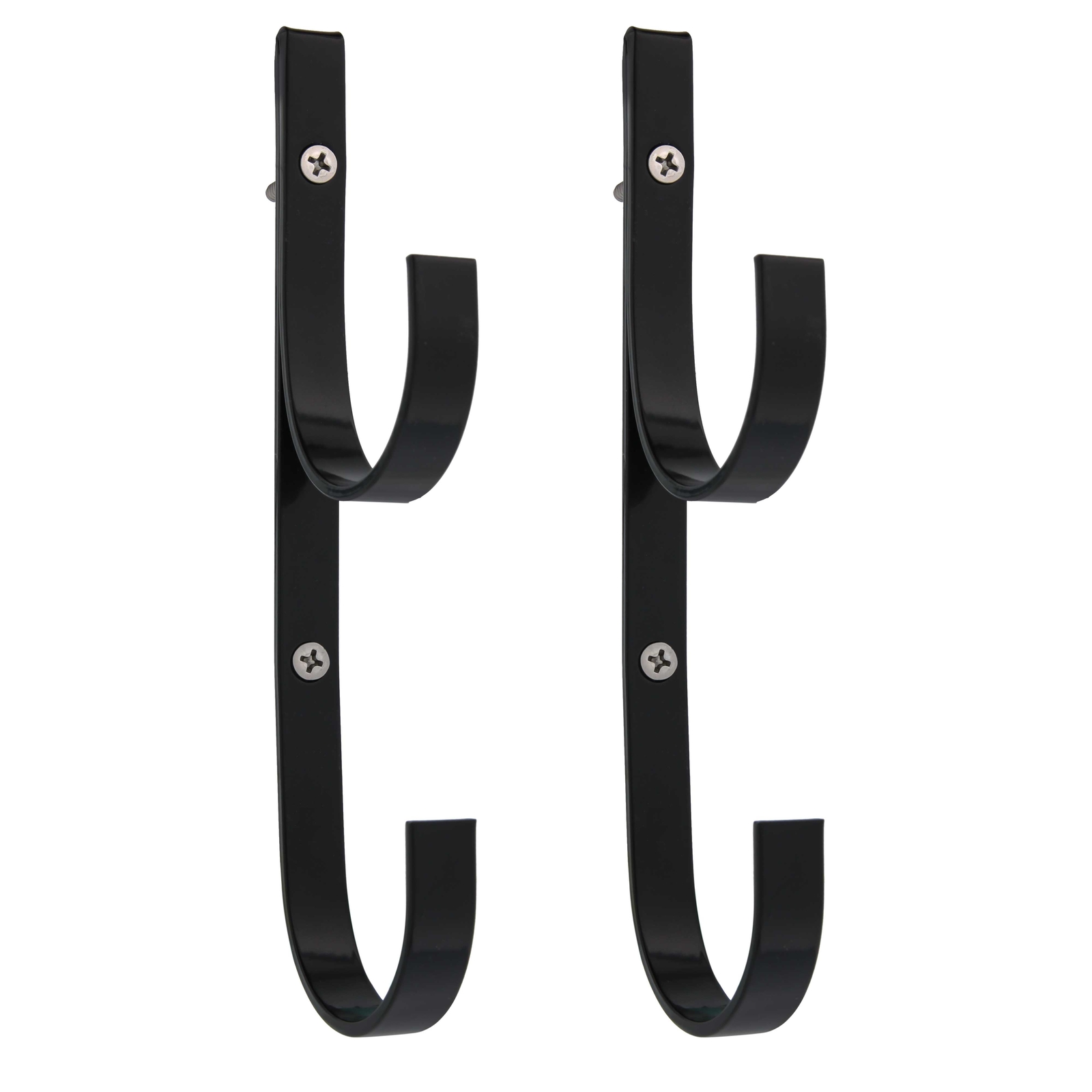 U.S. Pool Supply Set of 2 Black Aluminum Pool Hangers for Telescopic Poles, Nets