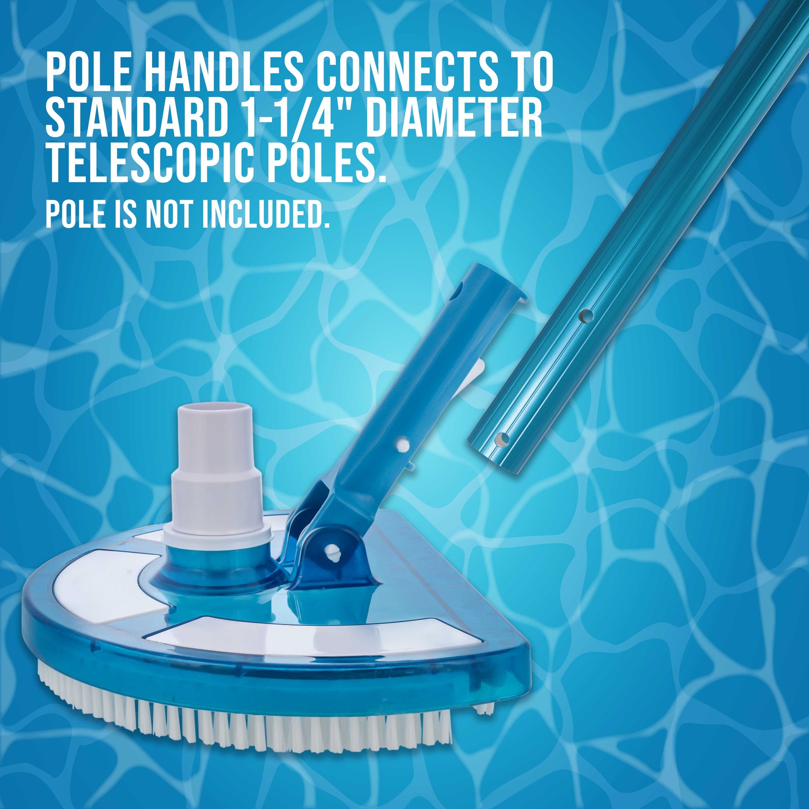 U.S. Pool Supply Weighted Pool Vacuum Head, Transparent Curved Half Moon Body