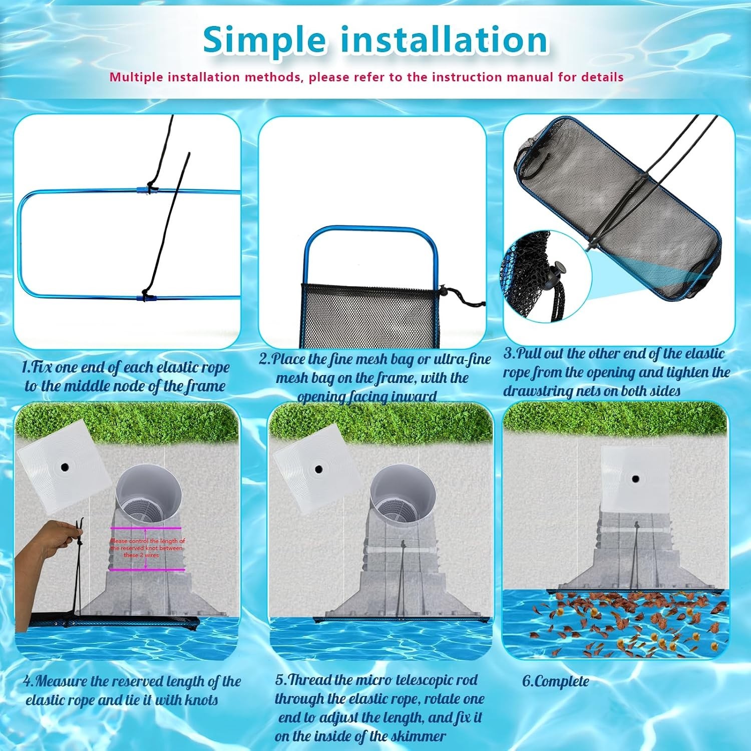 Anti-Rust Swimming Pool Skimmer Guard Net for Vinyl Pools