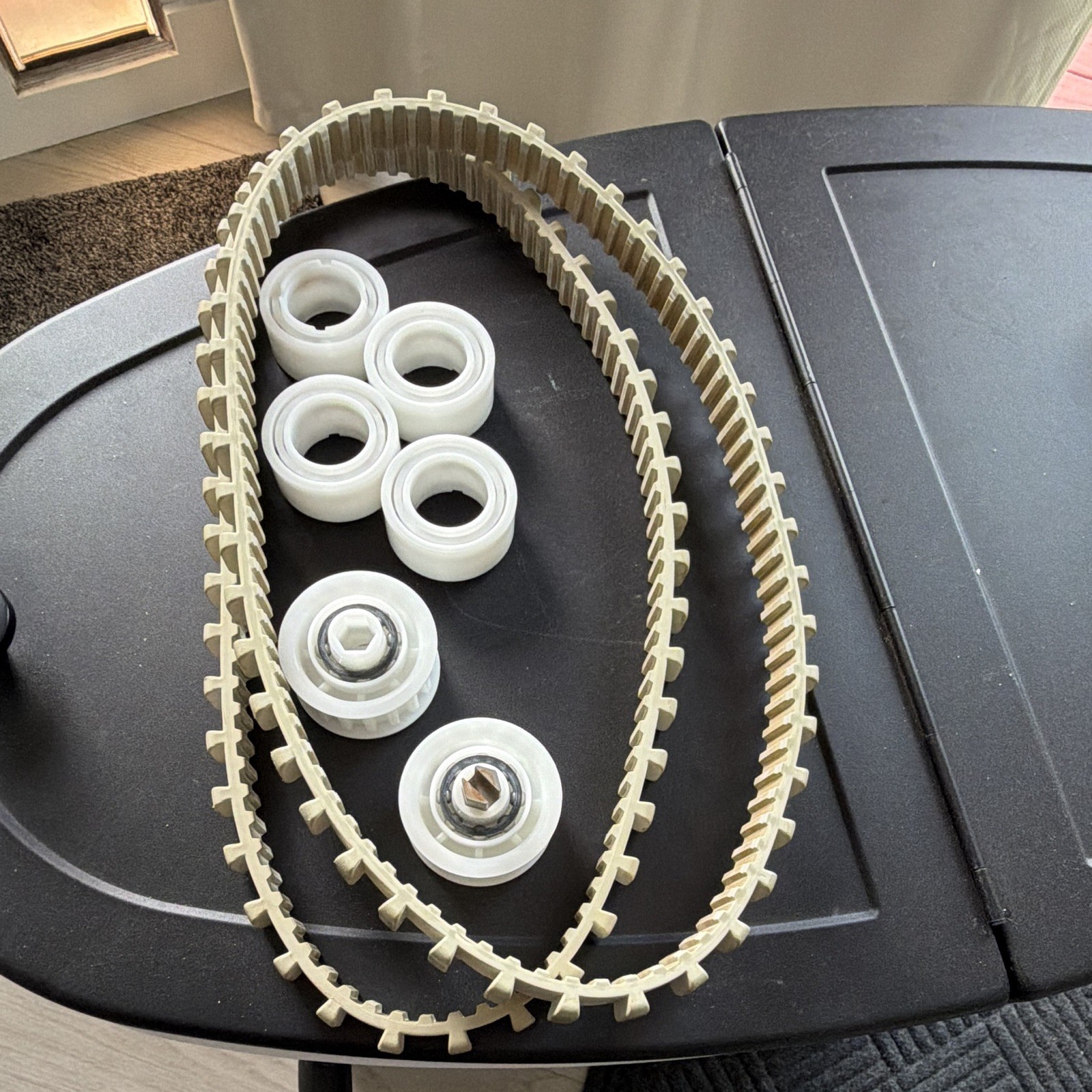Pool Cleaner Replacement Track & Wheels Set, Beige/White Plastic