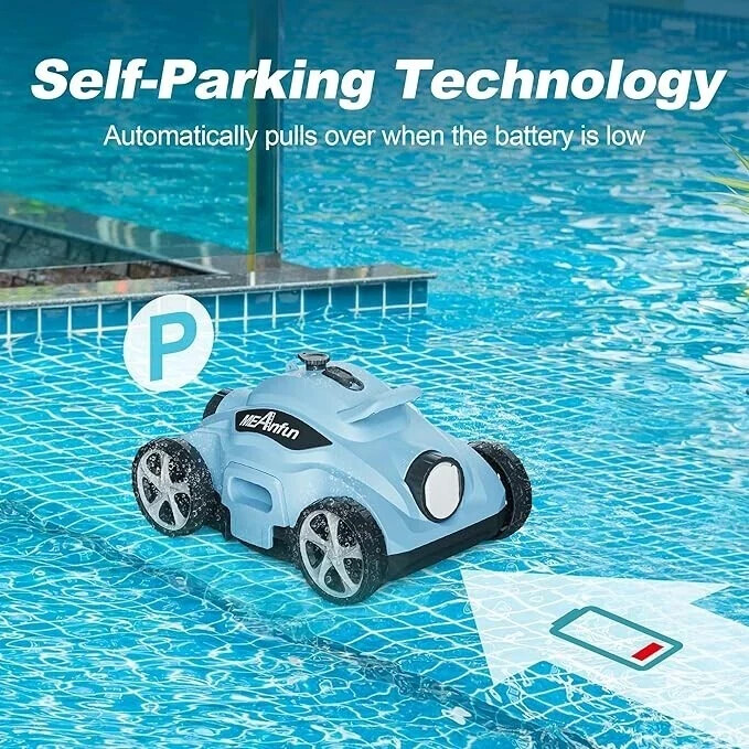 CORDLESS BLUE ROBOTIC POOL CLEANER Meanfun MF-PC01 BLUE NEW
