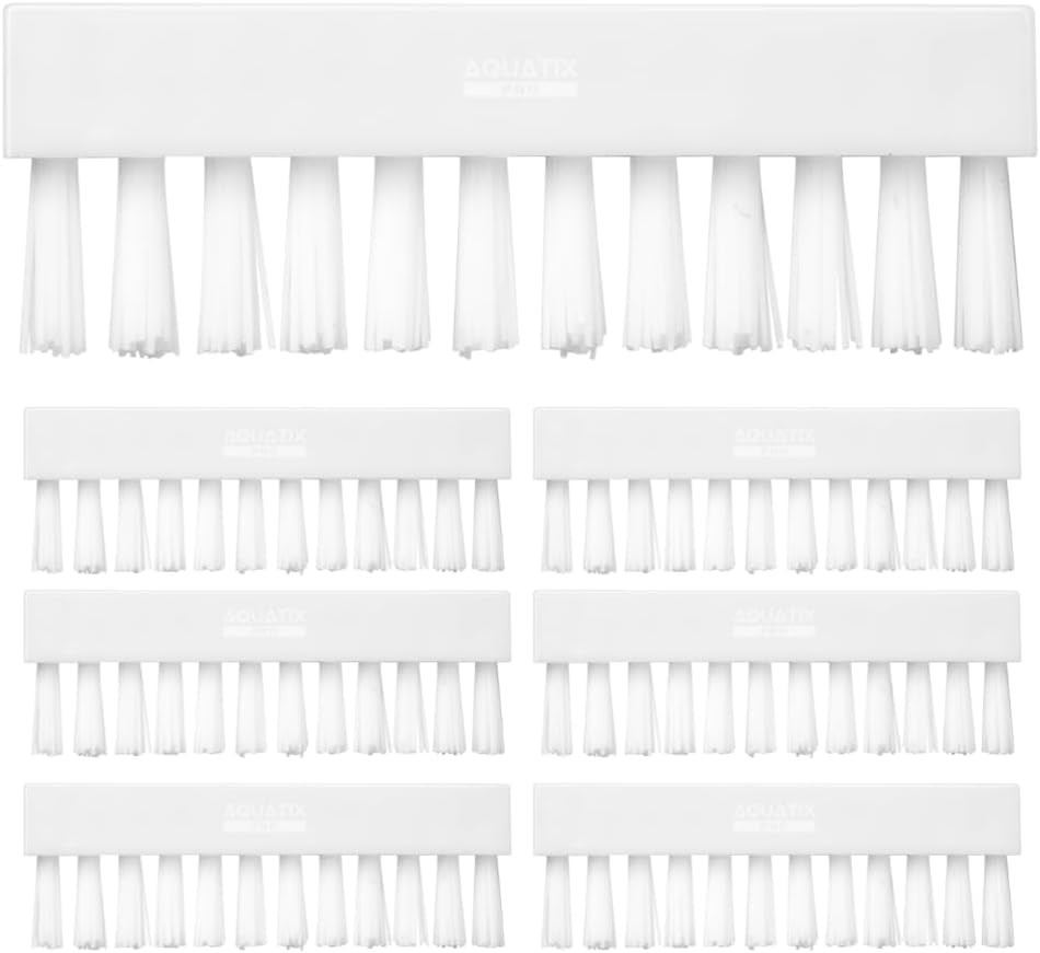 Aquatix Pro Pool Vacuum Head Replacement Brushes, 7Pc, Nylon Bristles, Universal