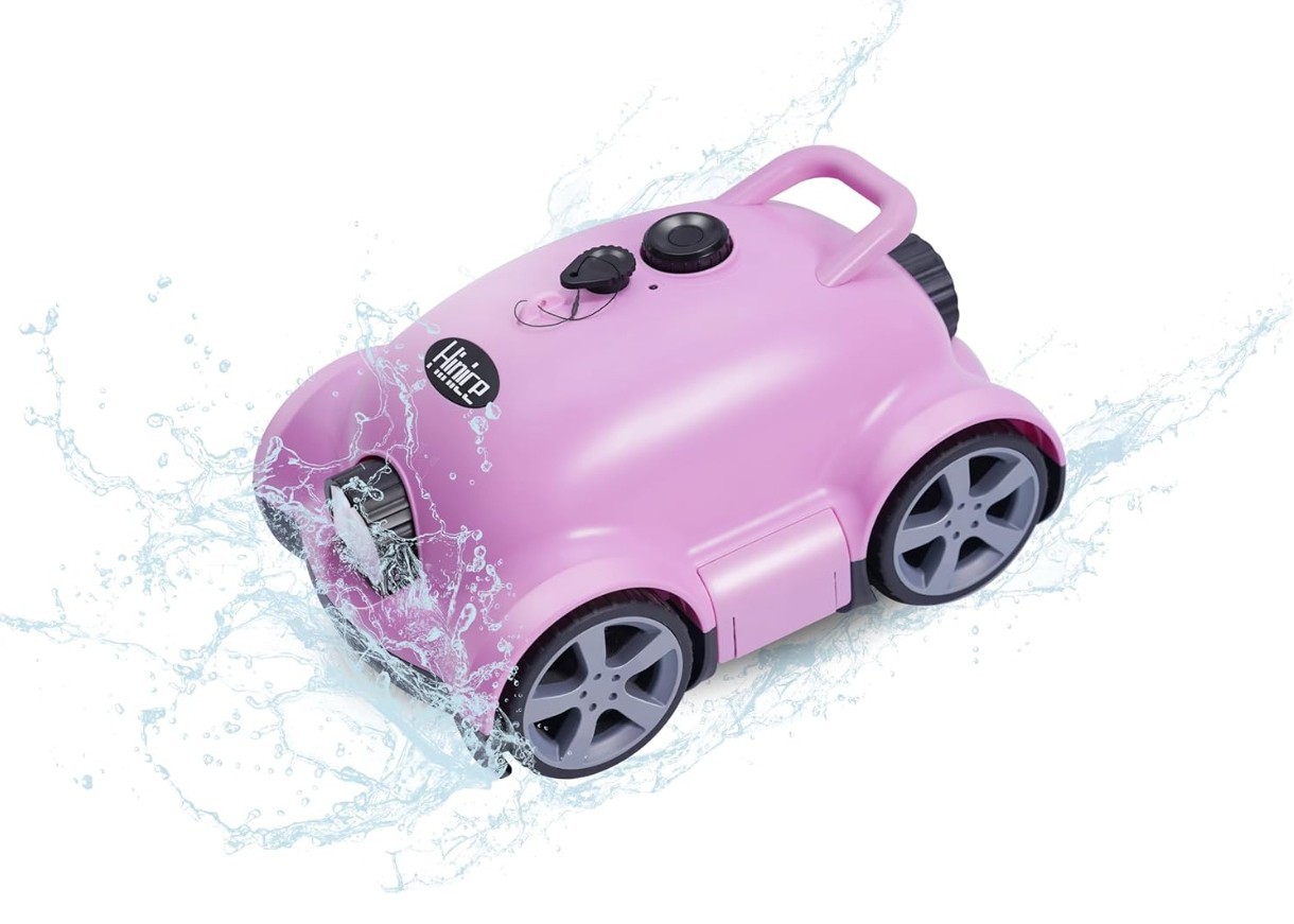 Cordless Robotic Pool Cleaner,Automatic Pool Vacuum Robot up to 2153 sq ft Pink