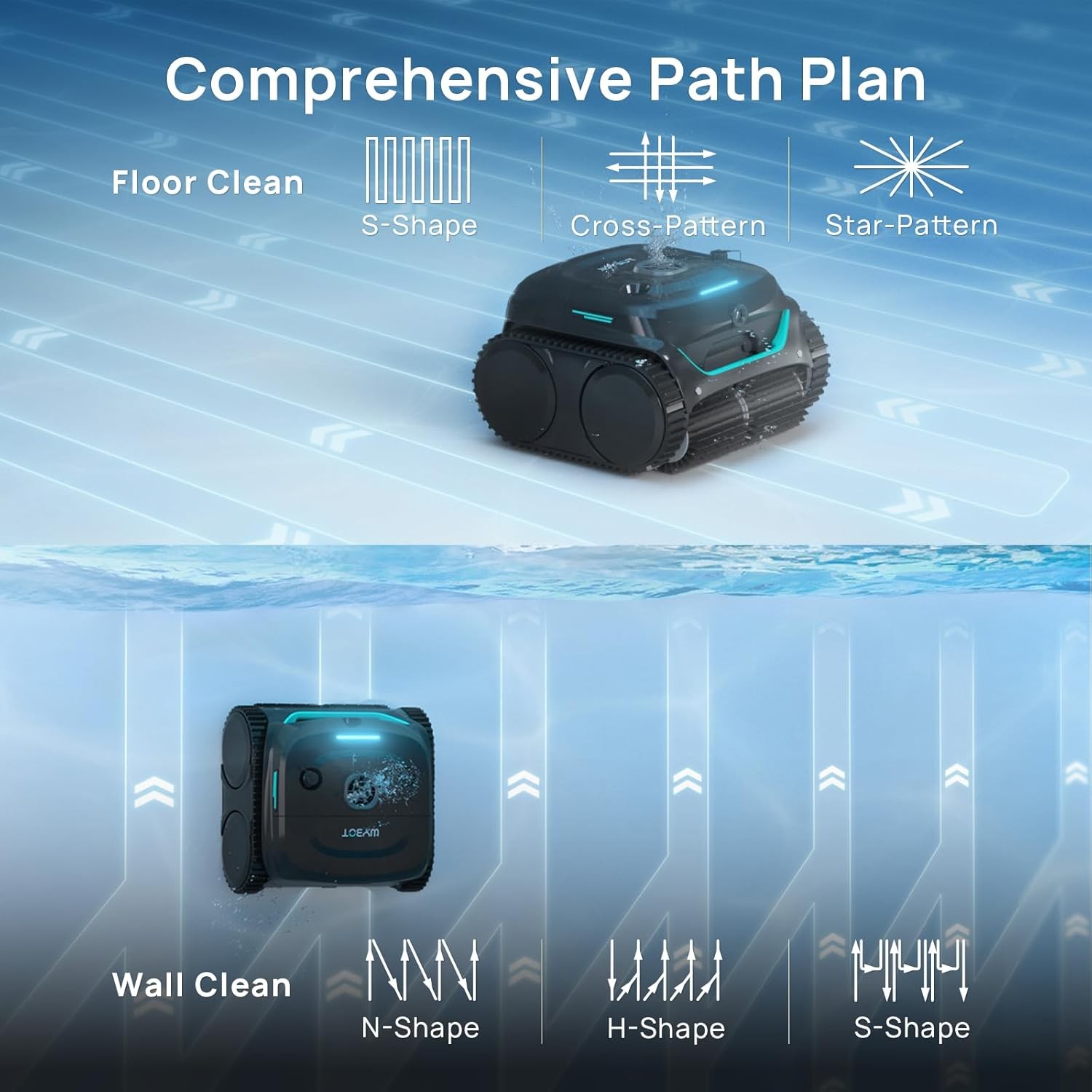 WYBOT C2 Vision AI Camera Cordless Pool Vacuum Robot for inground Pools Smart