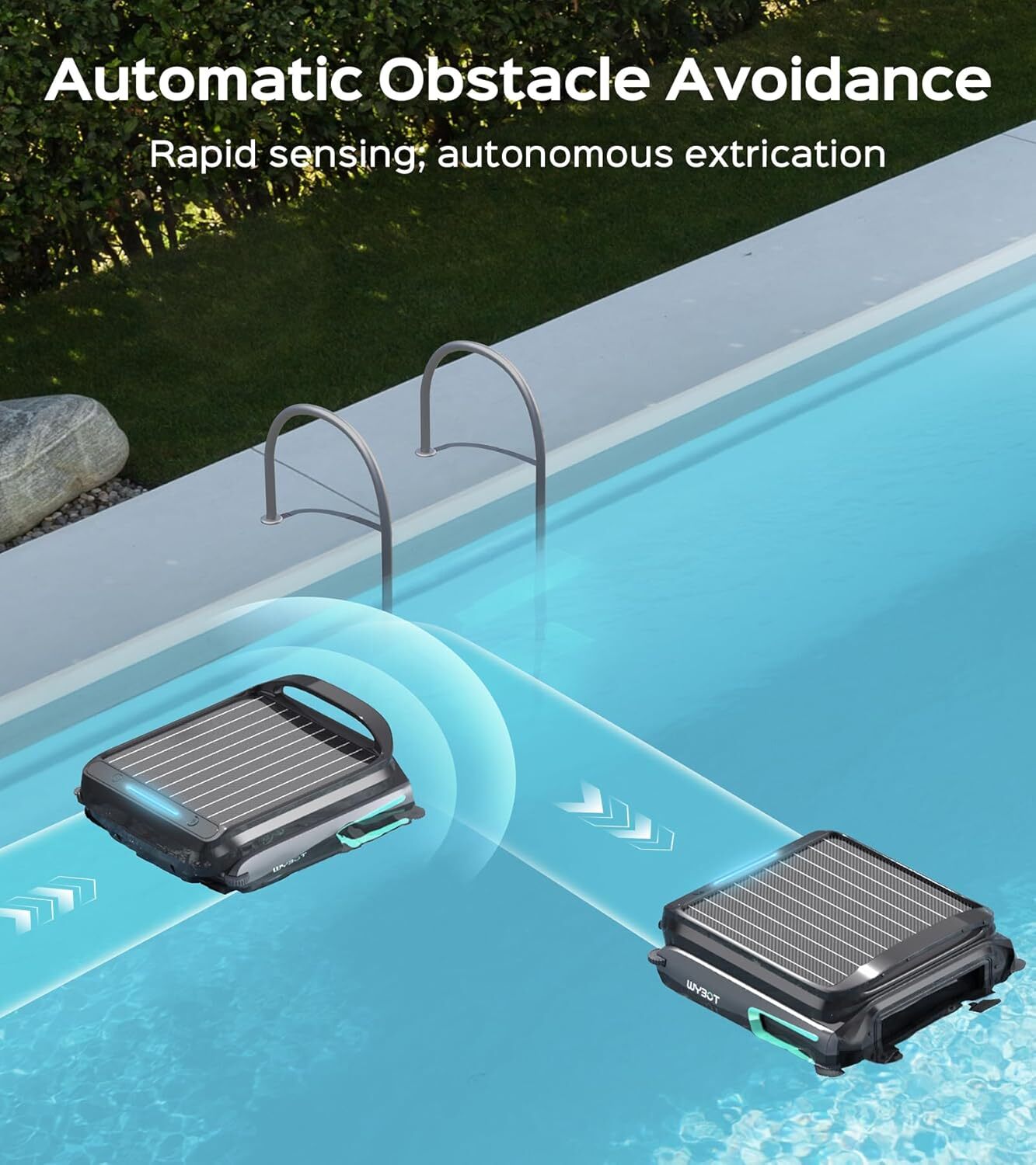 WYBOT F1 Solar Powered Robotic Pool Cleaner Pool Surface Skimmer Robot App