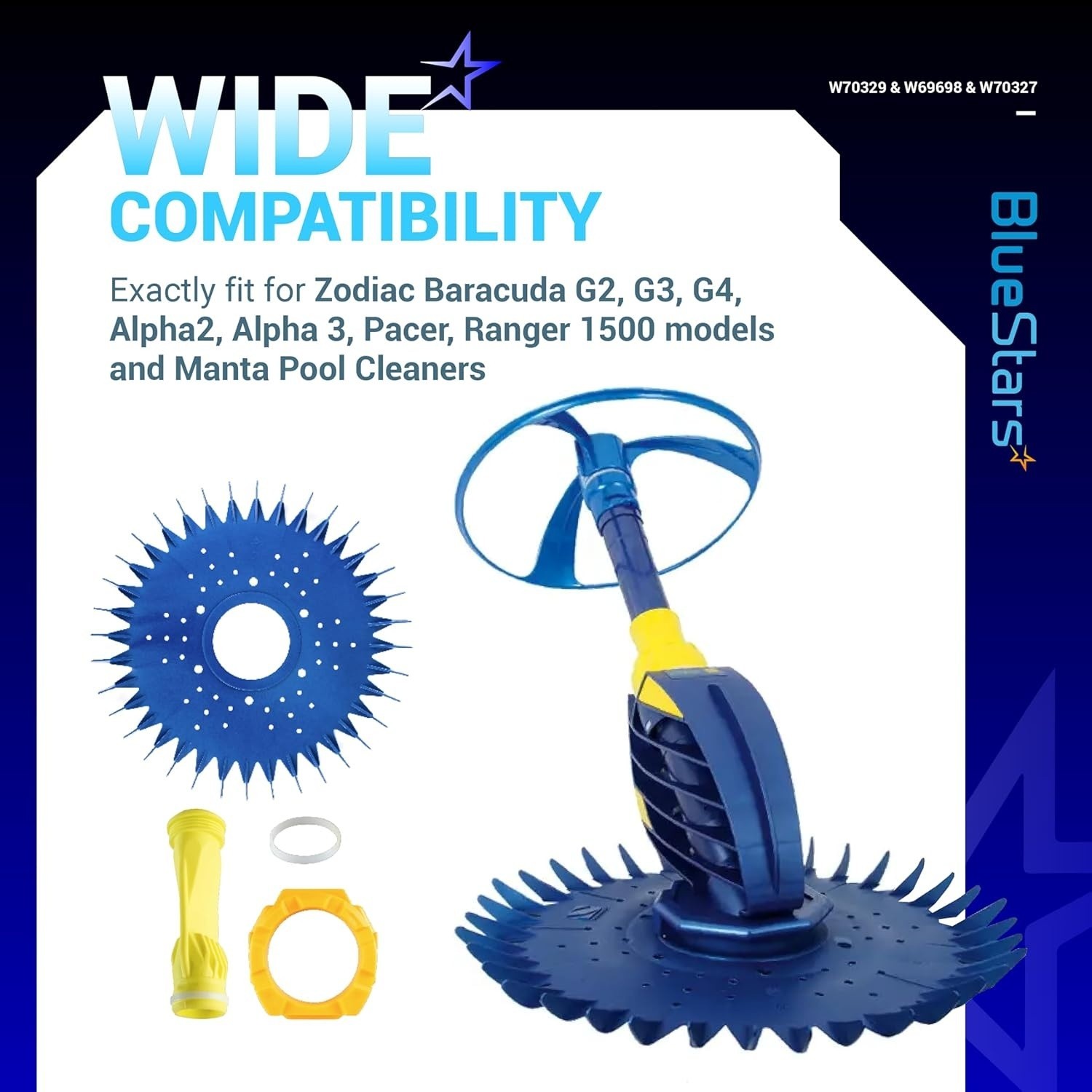 Pool Cleaner For Zodiac Baracuda G2 G3 G4, W70329 Finned Disc, W69698 Diaphragm