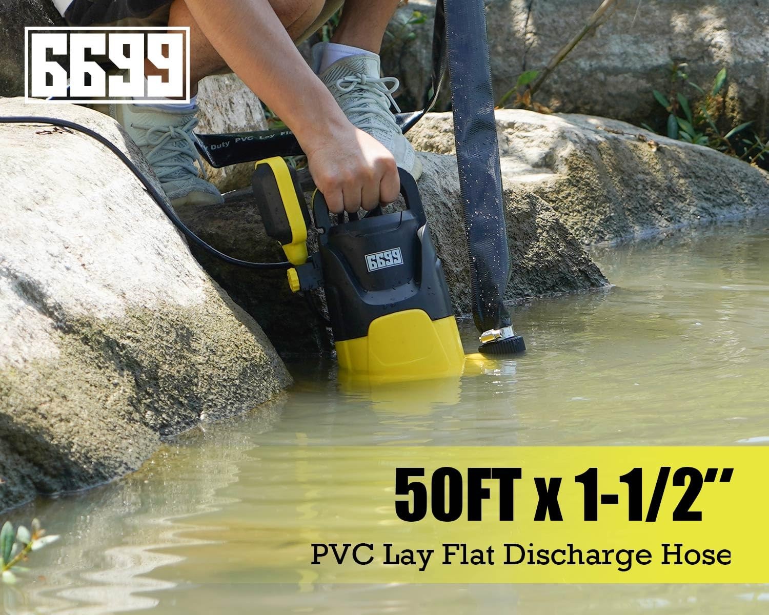 6699 Discharge Hose 1-1/2-Inch by 50-foot Sump Pump 1-1/2inch x 50FT, Black