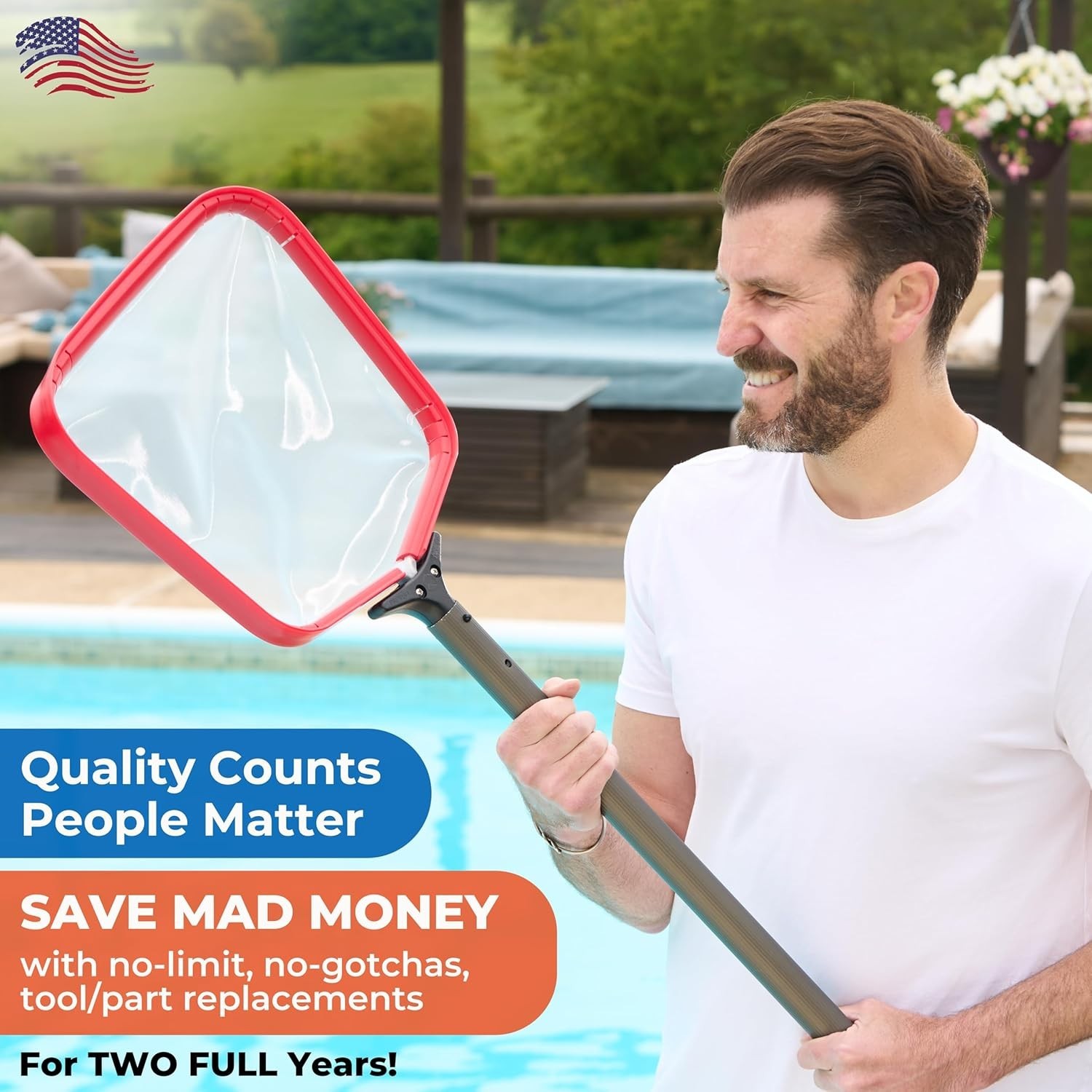 Robust Pool Skimmer with Reinforced Frame for Residential and Commercial Use