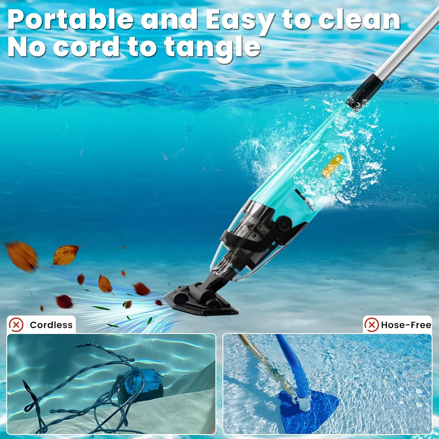 Rechargeable Handheld Pool Vacuum – Efficient Sand and Debris Cleaner for Spas