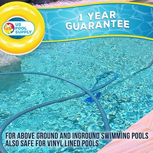 Weighted Pool Vacuum Head 10.5 Inch Curved Half Moon Blue Nylon Bristles Above