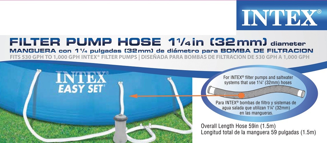 Accessory Hose for Intex and Soft Sided Pools 1.25 x 59 Inch 2Pack