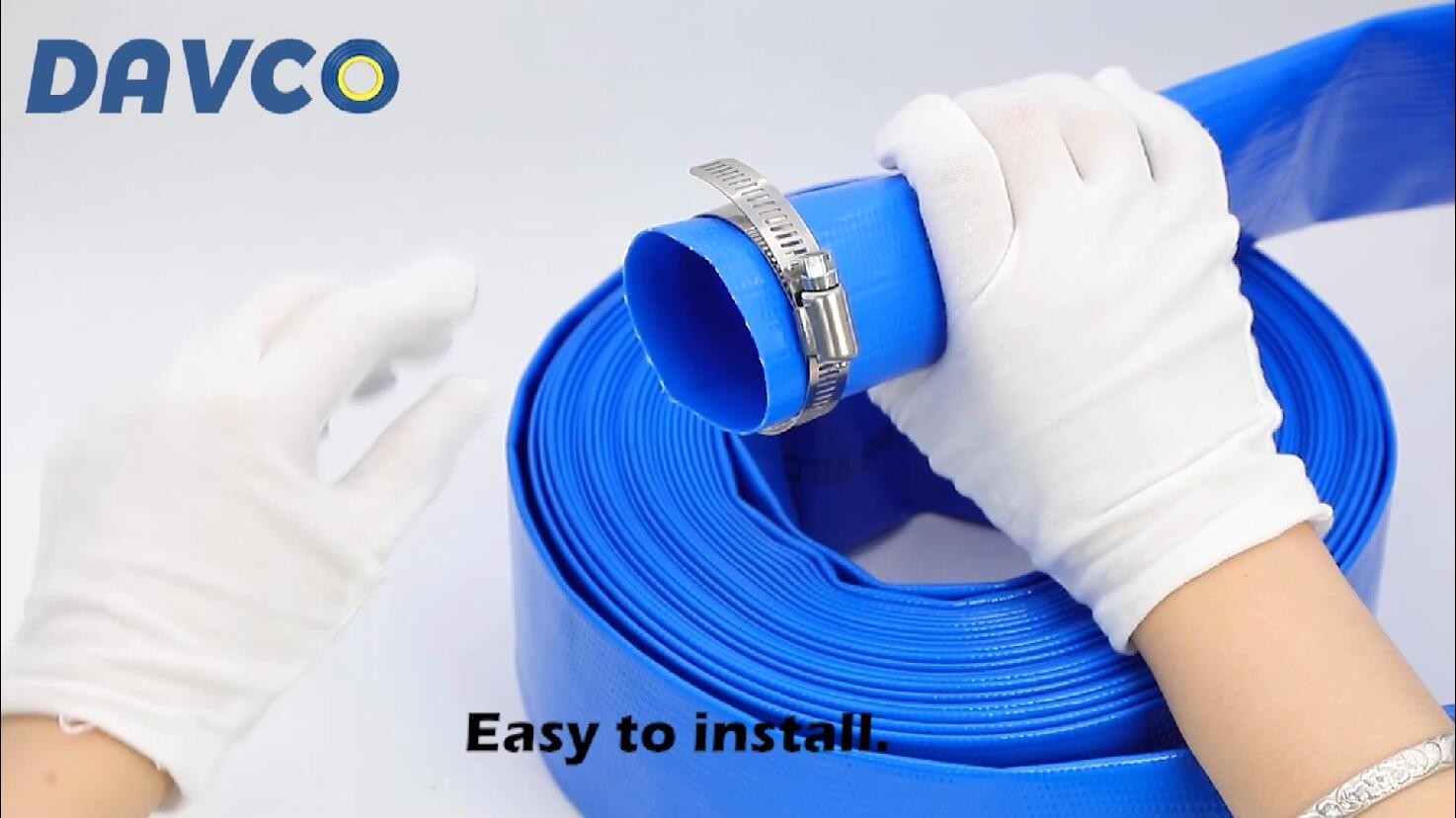 Heavy Duty 2.5&Prime; x 25ft Backwash Hose – Reinforced PVC Lay Flat Water Discharge f